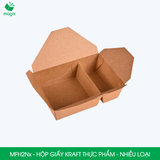  MFH2Nx - Combo 25 hộp giấy kraft 2 ngăn - Nắp gài - Nâu - 1800ml - 280gsm & 300gsm 
