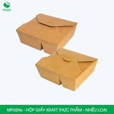  MFH2Nx - Combo 25 hộp giấy kraft 2 ngăn - Nắp gài - Nâu - 1800ml - 280gsm & 300gsm 