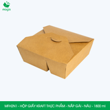  MFH2N1 - 280gsm - Combo 25 hộp giấy kraft 2 ngăn - Nắp gài - Nâu - 1800ml 