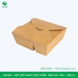  MFH2N1 - 280gsm - Combo 25 hộp giấy kraft 2 ngăn - Nắp gài - Nâu - 1800ml 