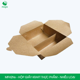  MFH2Nx - Combo 25 hộp giấy kraft 2 ngăn - Nắp gài - Nâu - 1800ml - 280gsm & 300gsm 