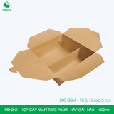  MFH2N1 - 280gsm - Combo 25 hộp giấy kraft 2 ngăn - Nắp gài - Nâu - 1800ml 