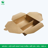  MFH2N1 - 280gsm - Combo 25 hộp giấy kraft 2 ngăn - Nắp gài - Nâu - 1800ml 