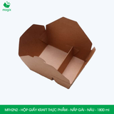  MFH2N2 - 300gsm - Combo 25 hộp giấy kraft 2 ngăn - Nắp gài - Nâu - 1800ml 