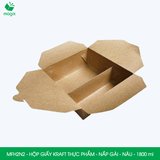  MFH2N2 - 300gsm - Combo 25 hộp giấy kraft 2 ngăn - Nắp gài - Nâu - 1800ml 