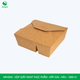  MFH2N2 - 300gsm - Combo 25 hộp giấy kraft 2 ngăn - Nắp gài - Nâu - 1800ml 