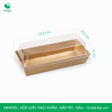  MFHPxN - Hộp giấy kraft thực phẩm - Nắp PET - Nâu - Nhiều Size 