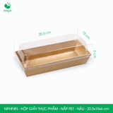  MFHP4N - Hộp giấy kraft thực phẩm - Nắp PET - Nâu - 20.5x15x6 cm 