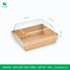  MFHP5N - Hộp giấy kraft thực phẩm - Nắp PET - Nâu - 12x12x6.5 cm 