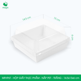  MFHP6T - Hộp giấy kraft thực phẩm - Nắp PET - Trắng - 14.5x13x6 cm 