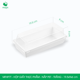  MFHP7T - Hộp giấy kraft thực phẩm - Nắp PET - Trắng - 19.5x9x6 cm 