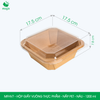  MFHV7 - Combo 25 hộp giấy kraft vuông thực phẩm - Nắp PET - Nâu - 1200 ml 