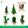  MFK04 - Cây xương rồng lắp ráp bằng giấy carton để bàn trang trí, bộ xếp hình sáng tạo nhiều kích thước 