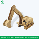  MFK06J - Xe đào xúc lắp ráp bằng carton - 16x10x20 cm 