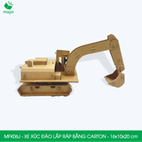  MFK06J - Xe đào xúc lắp ráp bằng carton - 16x10x20 cm 