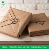  MGK6N - Combo 100 tấm giấy Kraft gói hàng - Khổ A4 - Nâu - 21x29.7 cm 