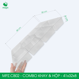  MPZ.CB02- Combo 20 hộp mẹt gà kèm khay nhựa 9 ngăn 