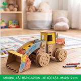  MFK06K - Xe xúc lật lắp ráp bằng carton - 25x12x12 cm 