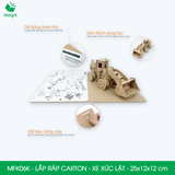  MFK06K - Xe xúc lật lắp ráp bằng carton - 25x12x12 cm 