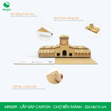  MFK09F - Mô hình lắp ráp bằng carton - Chợ Bến Thành - 32x14x13 cm 