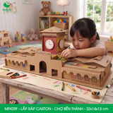  MFK09F - Mô hình lắp ráp bằng carton - Chợ Bến Thành - 32x14x13 cm 
