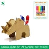  MFK03B - Đựng bút lắp ráp hình con tê giác bằng giấy carton 