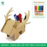  MFK03C - Đựng bút lắp ráp hình con hươu bằng giấy carton 
