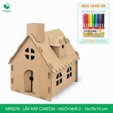  MFK07B - Nhà giấy lắp ráp bằng carton - Mẫu 2 - 16x15x19 cm 