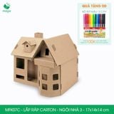  MFK07C - Nhà giấy lắp ráp bằng carton - Mẫu 3 - 17x14x14 cm 