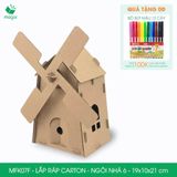  MFK07F - Nhà giấy lắp ráp bằng carton - Mẫu 6 - 19x10x21 cm 