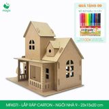  MFK07I - Nhà giấy lắp ráp bằng carton - Ngôi nhà 9 - 23x15x20 cm 