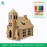  MFK07H - Nhà giấy lắp ráp bằng carton - Mẫu 8 - 18x14x22 cm 