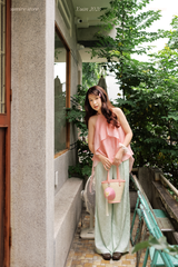 Áo yếm tơ nhũ Trà lụa - Hồng ửng