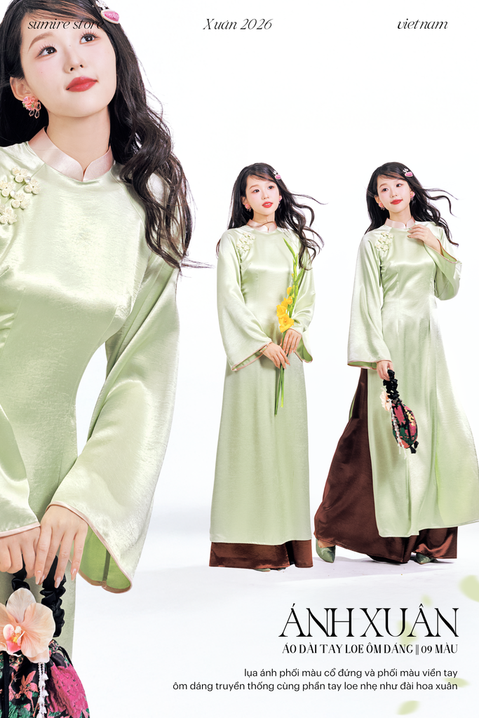 Áo dài Ánh Xuân - Xanh non nhạt
