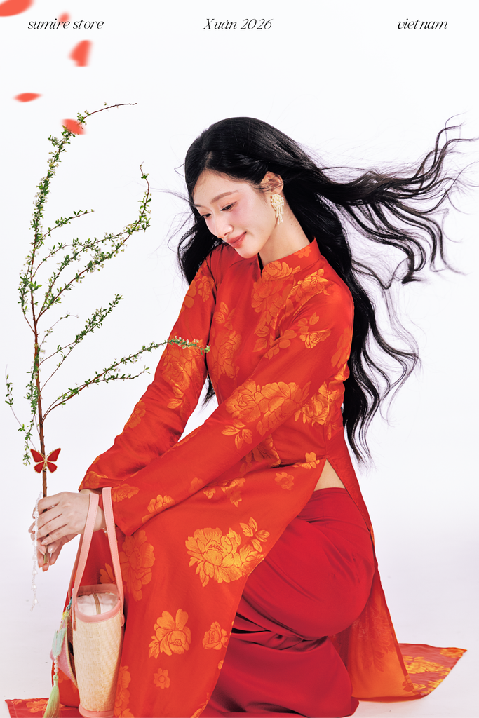 Áo dài Truyền thống Quý Xuân - Đỏ