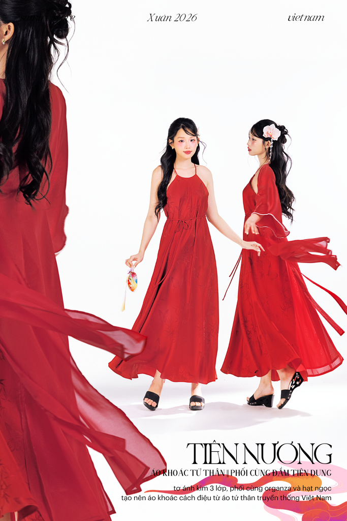 Áo khoác tứ thân Tiên Nương - Đỏ