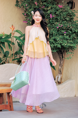 Chân váy tơ Thạch sương mai - Nho