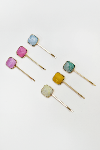 Kẹp tóc bọc lụa tơ tằm Gấm Tiên - Kẹp tăm đầu họa tiết