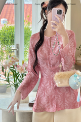 Áo bà ba lụa tơ tằm Phượng Đoan - Hồng vỏ đỗ