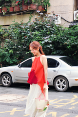 Áo yếm tơ nhũ Trà lụa - Đỏ