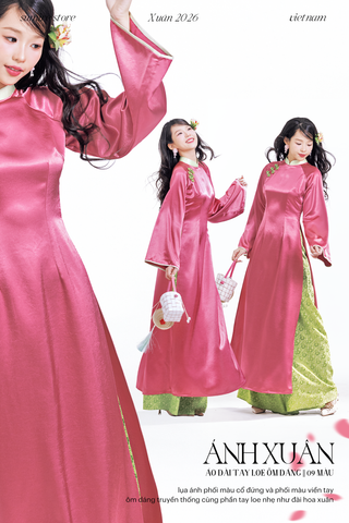 Áo dài Ánh Xuân - Hồng đậm