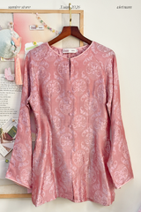 Áo bà ba lụa tơ tằm Phượng Đoan - Hồng vỏ đỗ