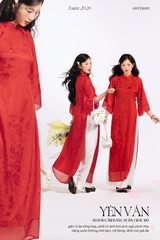 Áo dài gấm dáng suôn Yên Vân - Đỏ