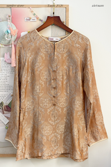 Áo bà ba lụa tơ tằm Phượng Đoan - Nâu be