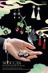 Hoa tai đất nung Ngọc Cẩn - Cánh quạt charm hồ điệp