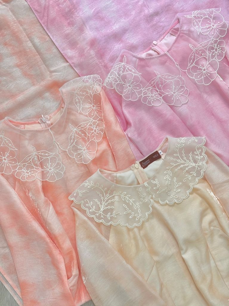 Áo dài cổ sen An Dung - Phấn kem