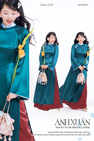 Áo dài Ánh Xuân - Xanh cổ vịt