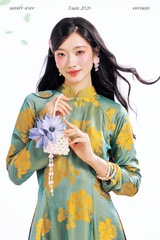 Áo dài Truyền thống Quý Xuân - Xanh ngọc