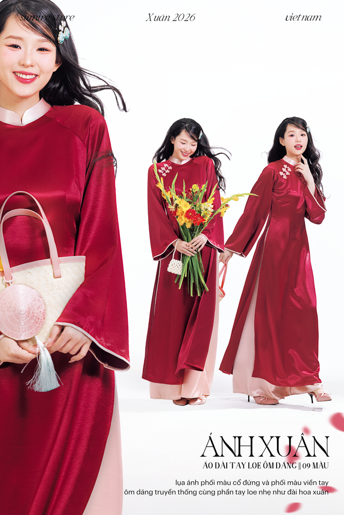 Áo dài Ánh Xuân - Đỏ