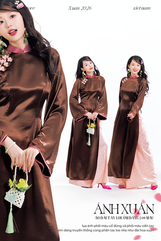 Áo dài Ánh Xuân - Nâu